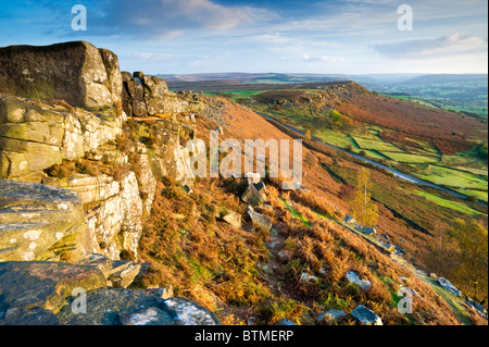 Baslow Edge from Curbar Edge, Peak District National Park, Derbyshire, England, UK Stock Photo