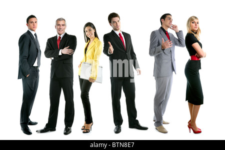 Business team people group crowd full length stand isolated on white background Stock Photo