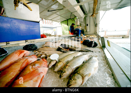 Fish market in Bergen, Norway Stock Photo