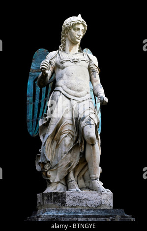 Marble statue of Saint Michael by Raffaello da Montelupo in Castel Sant'Angelo, Rome, Itlay Stock Photo