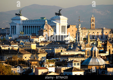 View of Rome's rooftops taken from Castel Sant'Angelo, Rome Italy Stock Photo