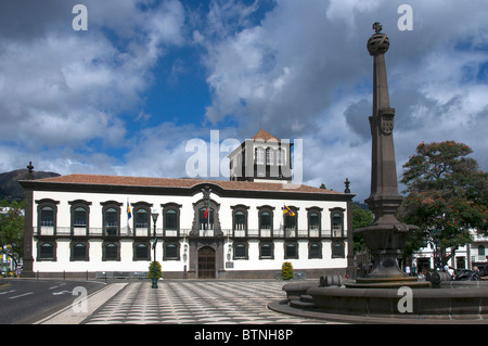 Town Hall Praco do Municipio Main Square Funchal Madeira Portugal Stock Photo