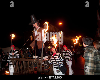November 5th 2010. Fireworks and bonfire night, Lewes , Sussex. Stock Photo