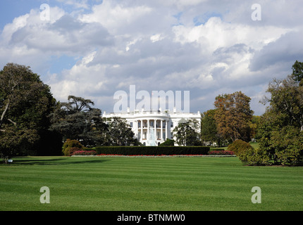 South Facade of the White House, 1600 Pennsylvania Avenue, Washington, District of Columbia, USA - Washington DC Stock Photo