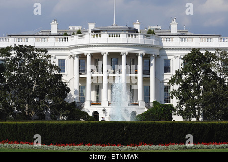 South Facade of the White House, 1600 Pennsylvania Avenue, Washington, District of Columbia, USA - Washington DC Stock Photo