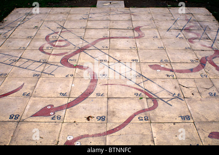 Outdoor snakes and ladders game Stock Photo