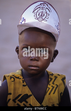 Ouagadougou, Burkina Faso. Little Boy at SIAO (Salon International de l'Artisanat de Ouagadougou). Stock Photo