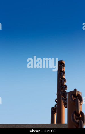 Railing Post with a chain Stock Photo - Alamy
