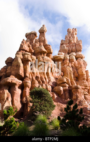 Big Thunder Mountain Roller Coaster at Disneyland Amusement Park, California USA Stock Photo