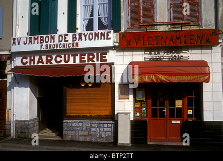 Charcuterie, Jambon de Bayonne, Vietnamese restaurant, Vietnamese food and drink, Vietnamese food, French Basque Country, Bayonne, France Stock Photo