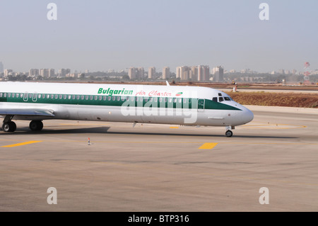 Israel, Ben-Gurion international Airport Bulgarian Air Charter McDonnell Douglas MD-82 Stock Photo