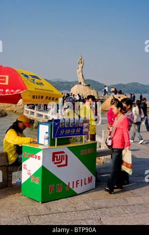 Asia, China, Guangdong, Zhuhai Fisher Girl Statue Stock Photo