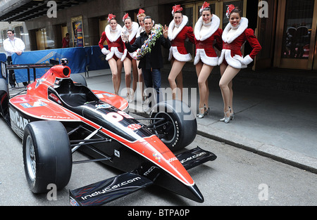 Helio Castroneves Celebrates Third Win of Indy 500 Car Race Stock Photo