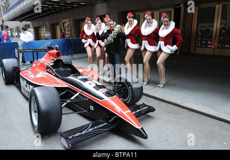 Helio Castroneves Celebrates Third Win of Indy 500 Car Race Stock Photo