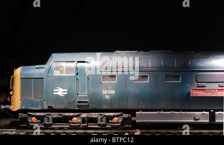 Class 55 Deltic Diesel Locomotive in weathered condition Stock Photo