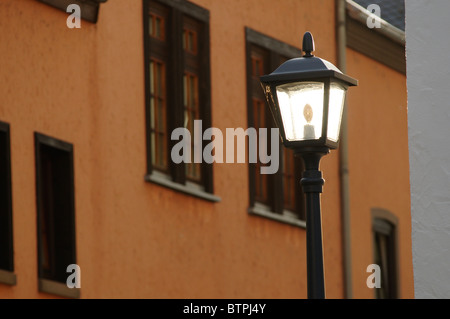 Germany, Hesse, Limburg an der Lahn, Old Fashioned street light Stock Photo