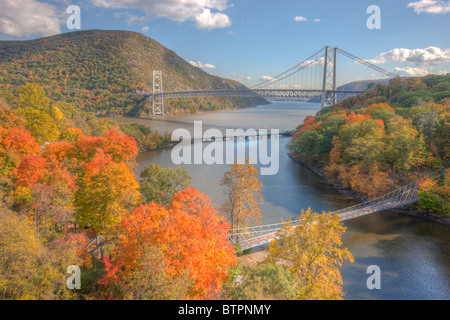 The Bear Mountain Bridge, CSX railroad bridge and Popolopen Creek ...