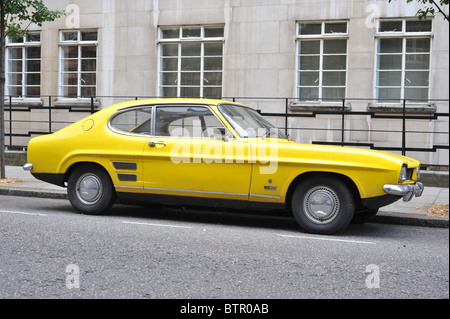 Yellow Ford capri Stock Photo