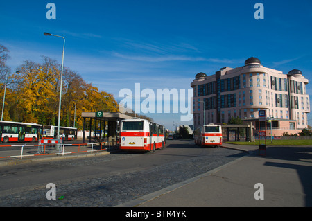 Zelivskeho bus and coach station Zizkov district Prague Czech Republic Europe Stock Photo