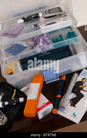 Diabetic equipment for the treatment of type one diabetes Stock Photo