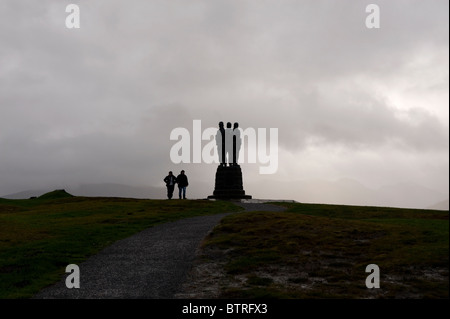 The Commando Memorial outside Spean Bridge north of Fort William in the Highlands of Scotland. A tribute to the Commando Soldie Stock Photo