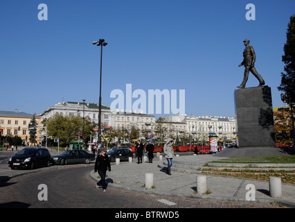 Statue of French World War II hero general Charles de Gaulle on display in Warsaw, Poland. Stock Photo