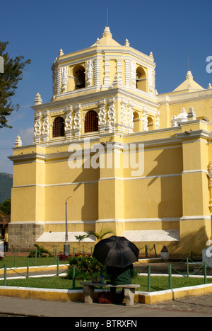 La Merced church side view, Antigua, Guatemala. Antigua is a UNESCO World heritage site. Stock Photo