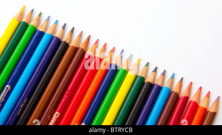 Pile of Colored Pencils for Art Projects Stock Photo