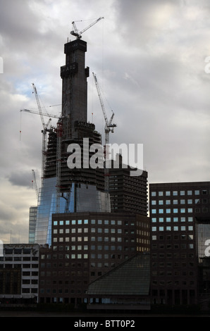 The Shard of Glass building under construction in London Stock Photo
