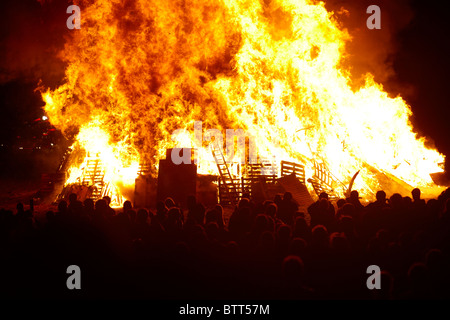 The Largest bonfire in Europe Stock Photo