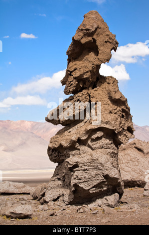 Monjes de la Pacana stone pillars (Pacana Monks), Los Flamencos National reserve, Chile Stock Photo