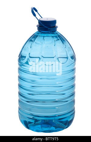 Crystal clear mineral water in large 5 litre bottle, isolated on white background. Stock Photo