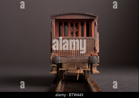 British Railways 20 Ton Brake Van, rear view Stock Photo