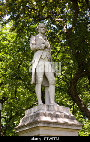 Statue of Hamilton on the Upper Terrace in the Mid Park Quadrant in Central Park Stock Photo