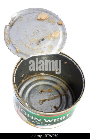 Empty John West Pink Salmon tin Stock Photo