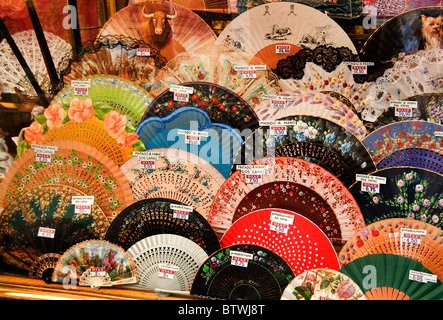 Seville Spain fan fans shaped fold range Hand shop Stock Photo