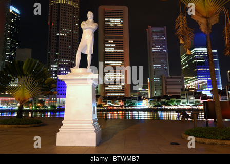 Raffles statue, Singapore Stock Photo