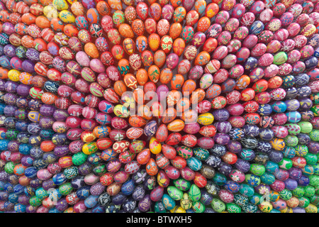 Colorful hand painted easter eggs Stock Photo