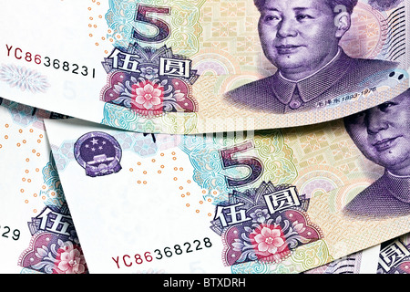 Background of chinese money - Five Yuan Stock Photo