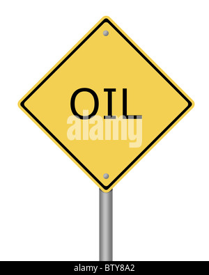 OIL - yellow warning sign Stock Photo