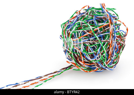 Ball from a cable twisted pair Stock Photo