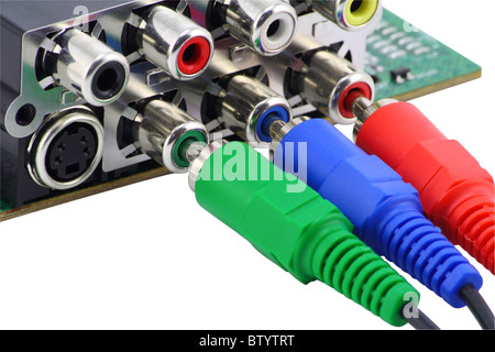 RGB video connectors Stock Photo