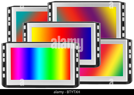Displays with spectral screens Stock Photo