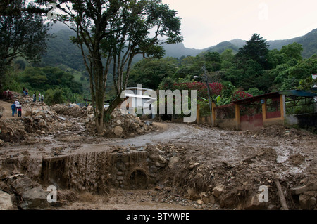 Landslides and floods Escazu Central Valley Costa Rica, November 2010 Stock Photo