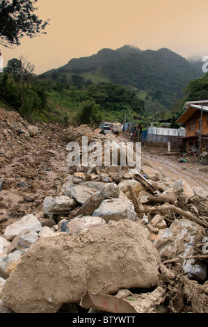 Landslide and flooding in Escazu Central Valley Costa Rica, November 2010 Stock Photo