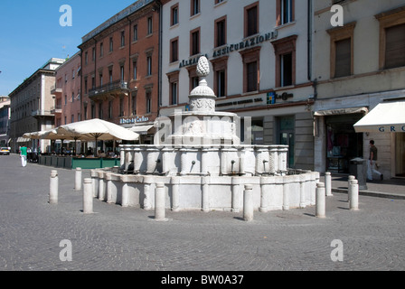 Fountain in Piazza Cavour, Rimini, Emilia-Romagna, Italy Stock Photo