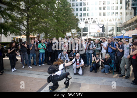 Canary Wharf London Photographers Demonstration Stock Photo