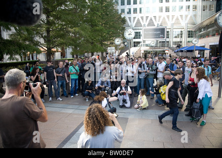 Canary Wharf London Photographers Demonstration Stock Photo