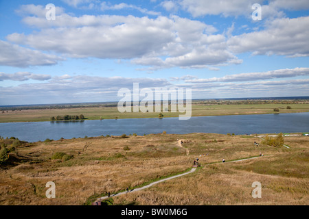 Landscape banks of the Oka River near the village poet Esenina Konstantinovo in Russia Stock Photo