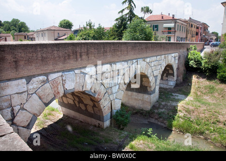 The bridge over the Rubicon River where Julius Caesar crossed the boundry of the Roman Republic ...